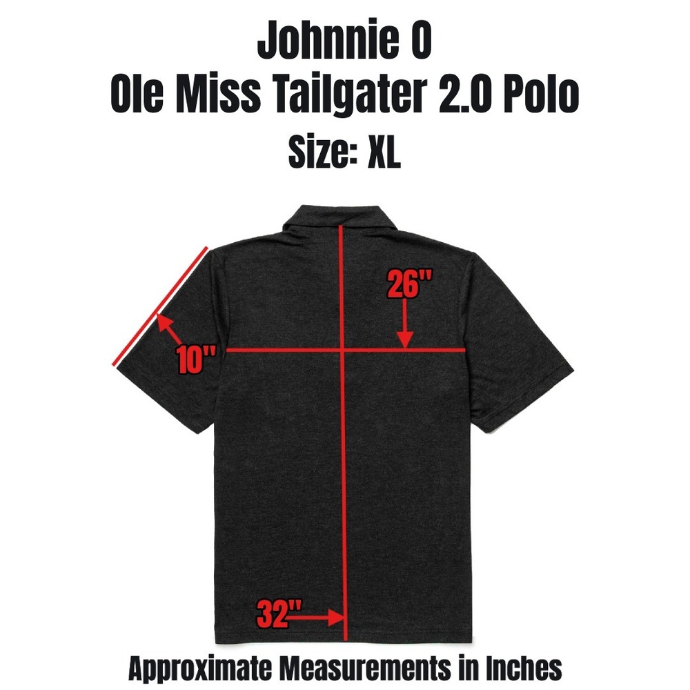 Johnnie O Ole Miss Rebels Tailgater 2.0ā Polo Men XL Red Football All Over Print - Picture 2 of 8